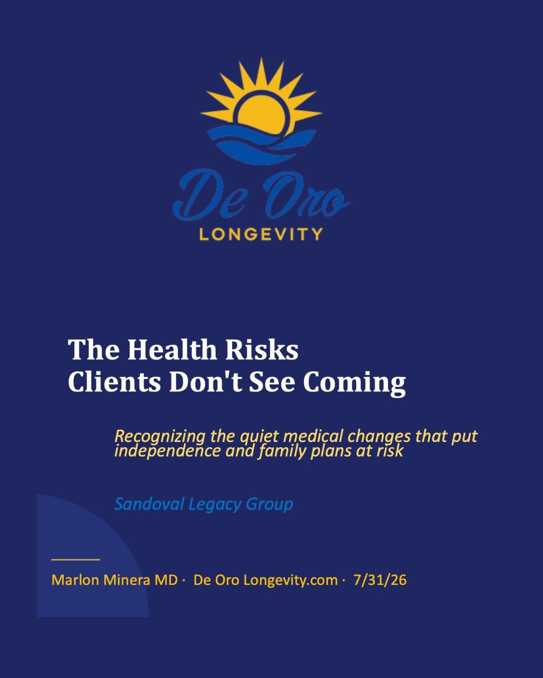 Live webinar Presentation Cover for "The Health Risks Families Didn't See Coming"